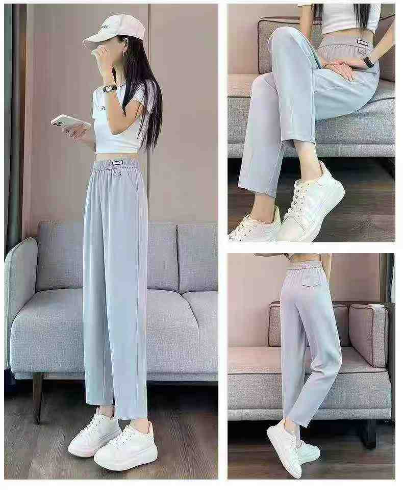 Women's casual straight-leg cigarette-shaped trousers