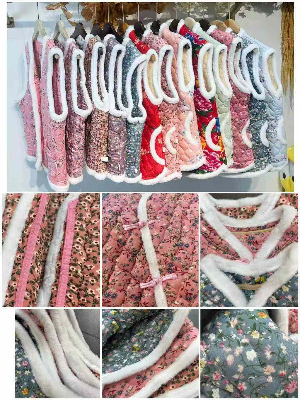 Women chinese-style cotton-padded vests