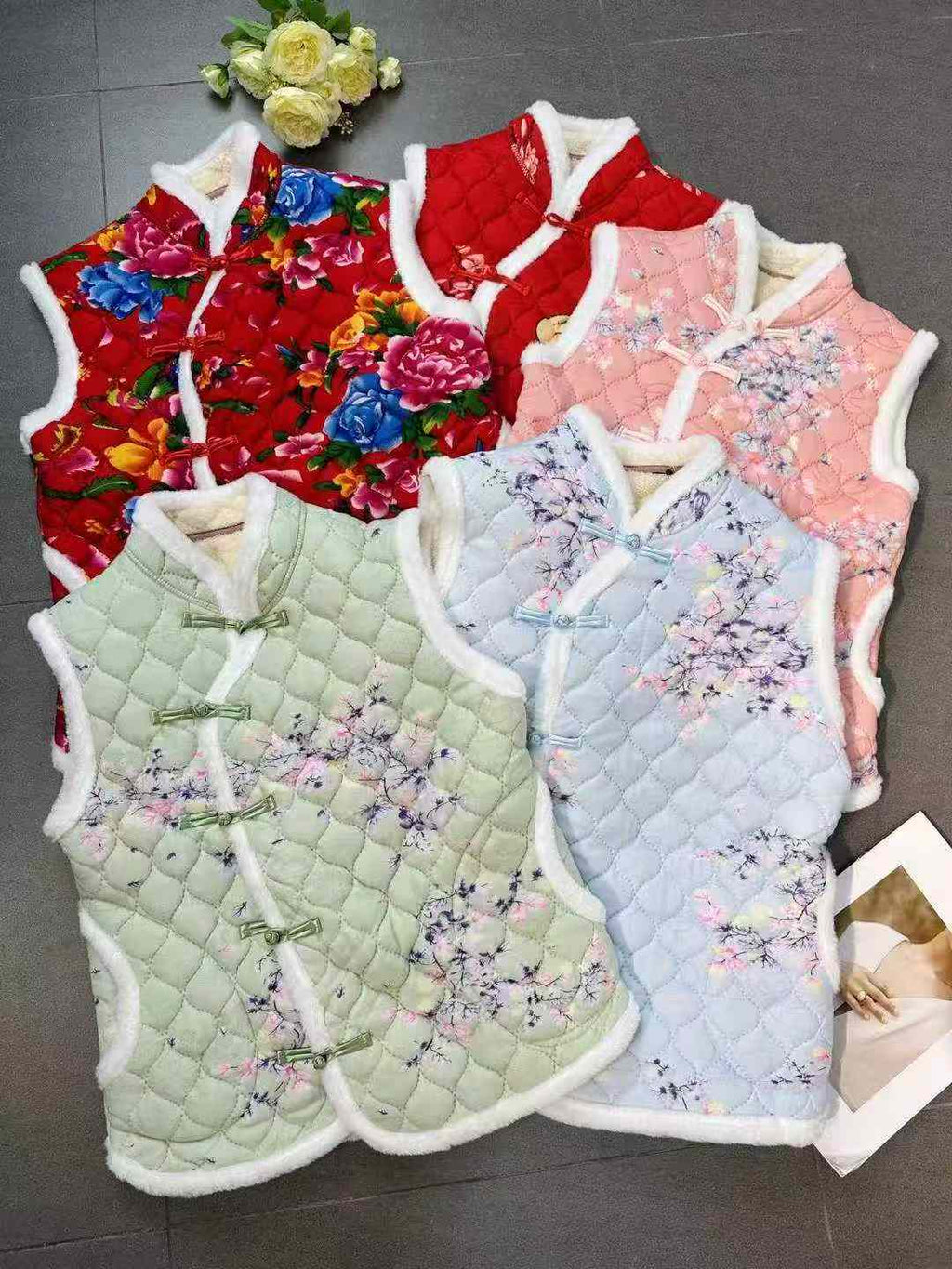 Women chinese-style cotton-padded vests