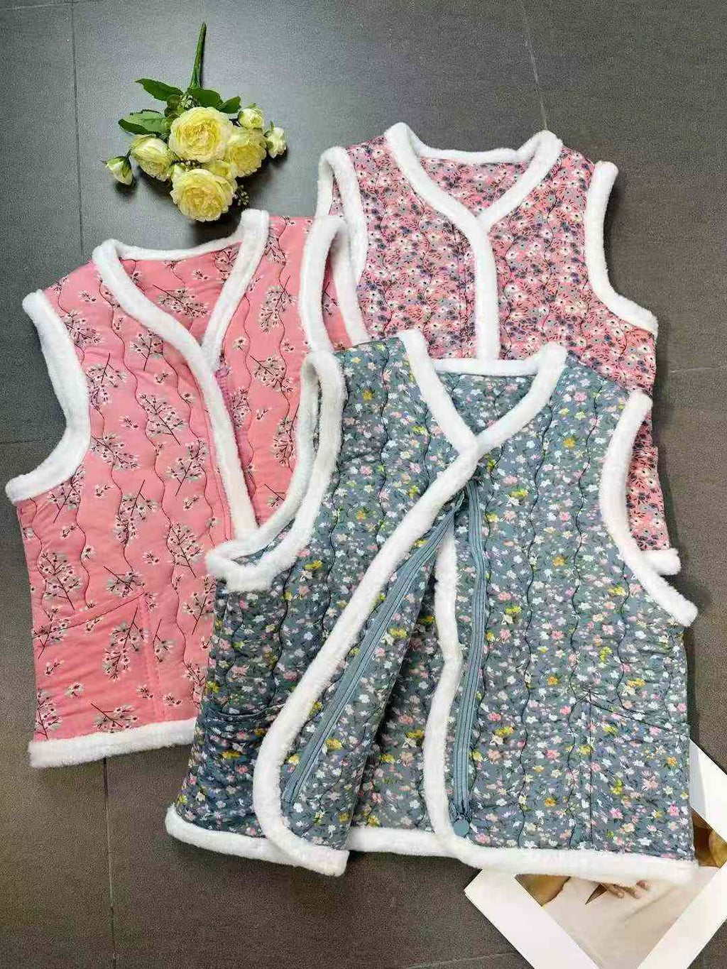 Women chinese-style cotton-padded vests