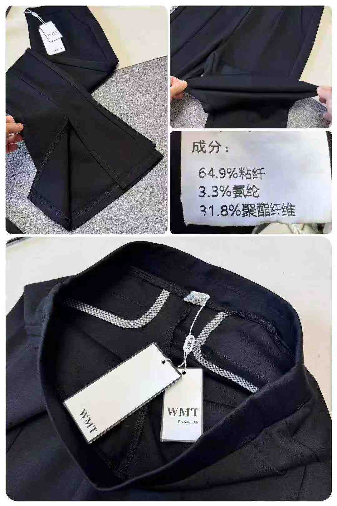 Women's high-waisted stretch slim-fitting slit mini-pant