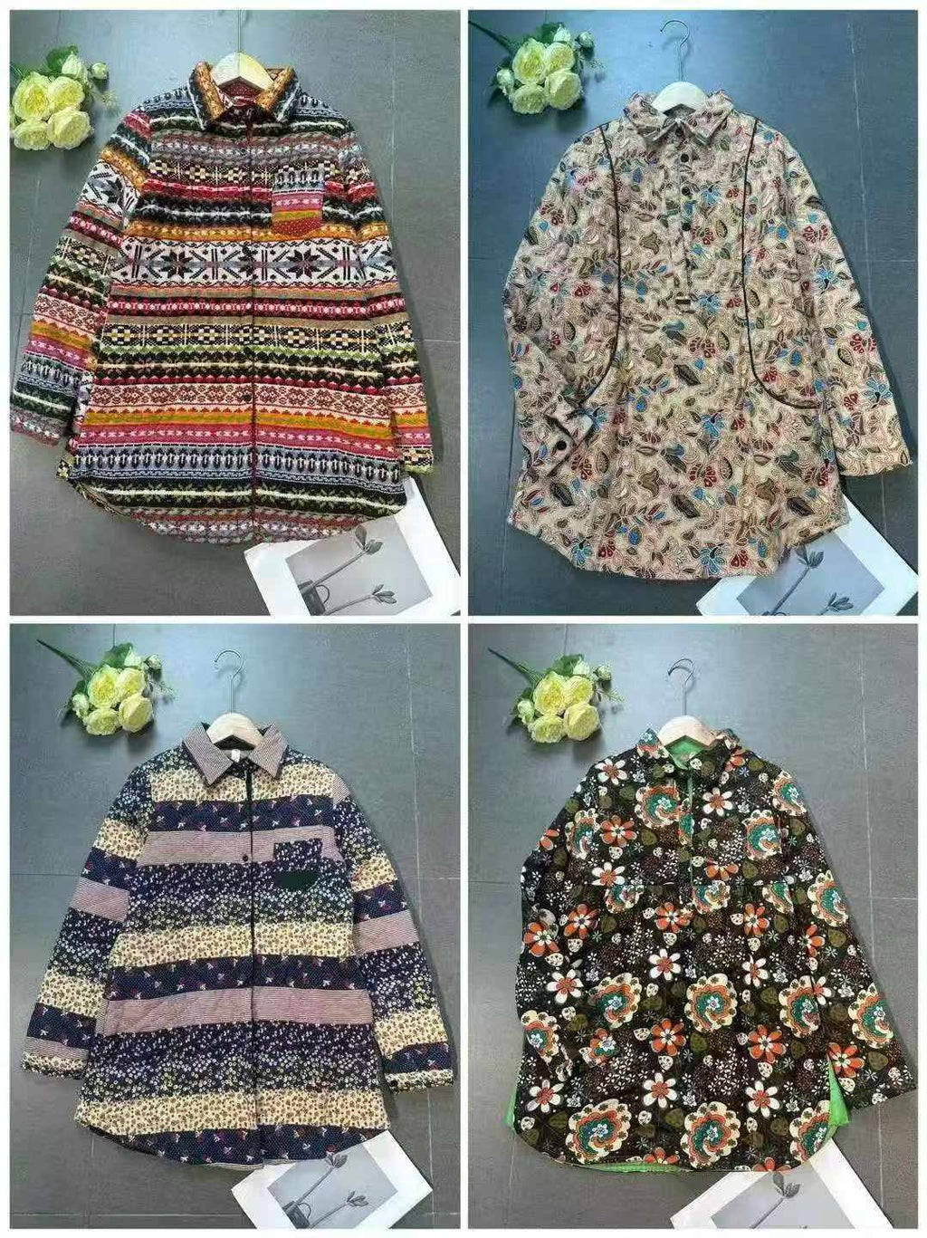 Women middle-aged cotton-padded jackets