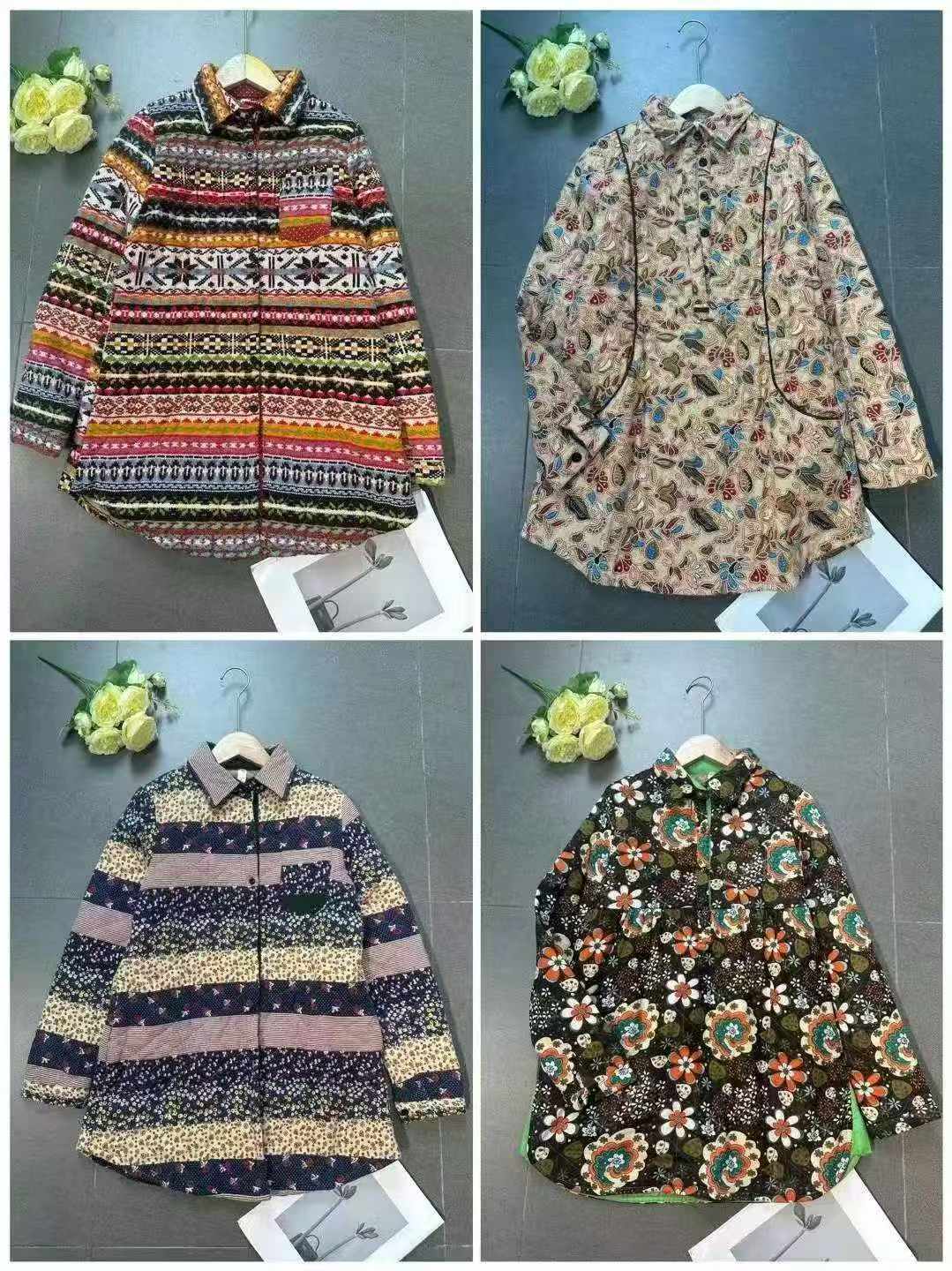 Women middle-aged cotton-padded jackets