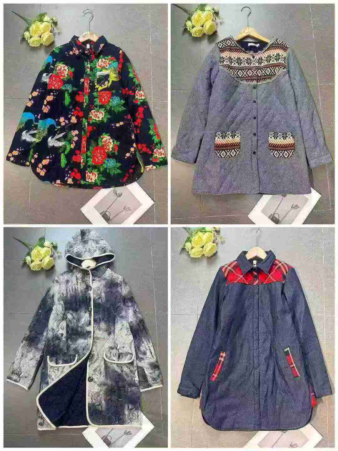 Women middle-aged cotton-padded jackets