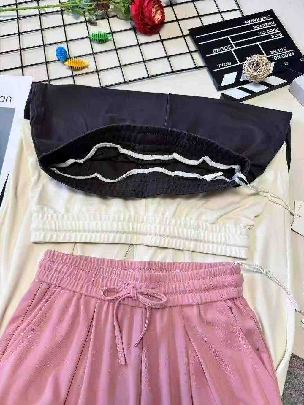 Women's wide-leg casual high-waisted silk pants