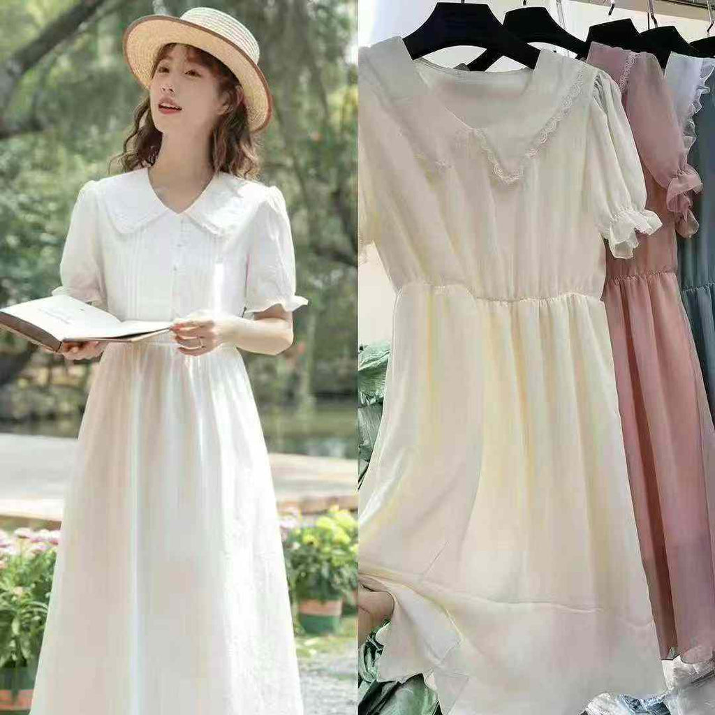 Women's candy-colored solid-color dress