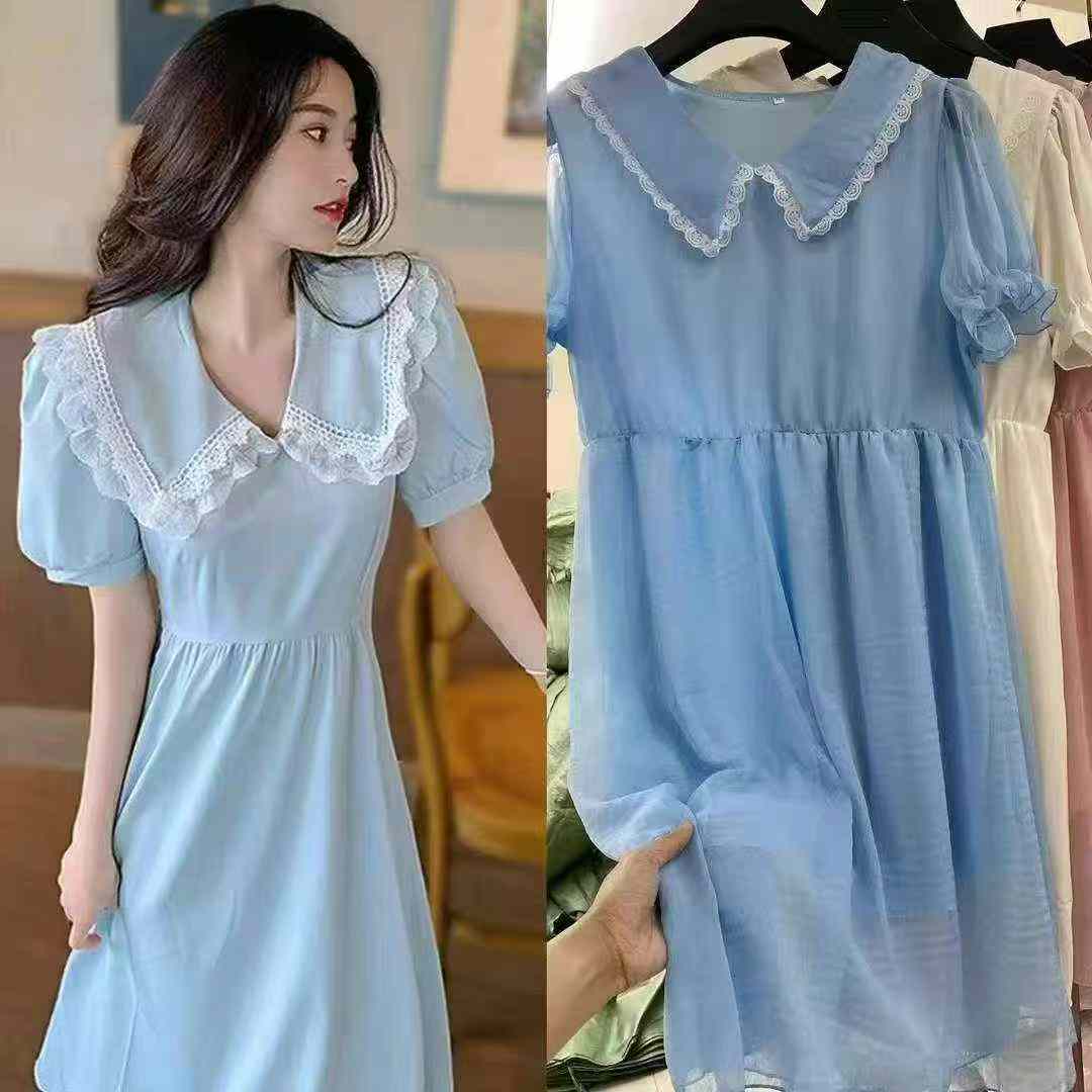 Women's candy-colored solid-color dress