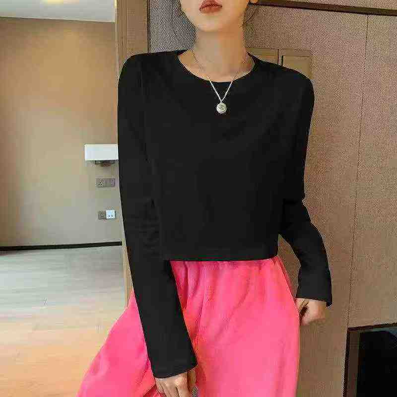 Women's slim-fit pure cotton long-sleeved shirt