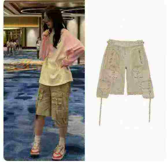 Women's worker wearing five-inch short forestry work pants