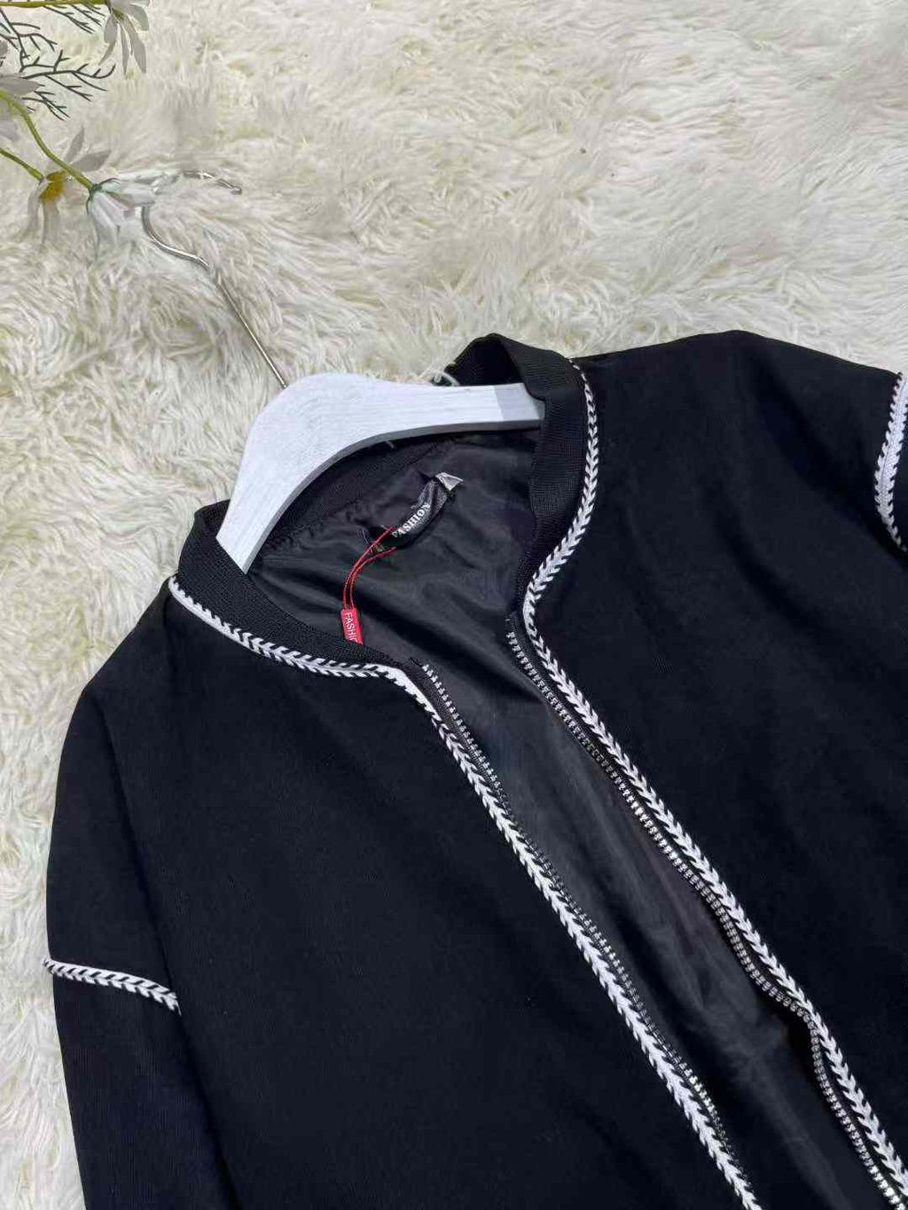 Women baseball jacket black