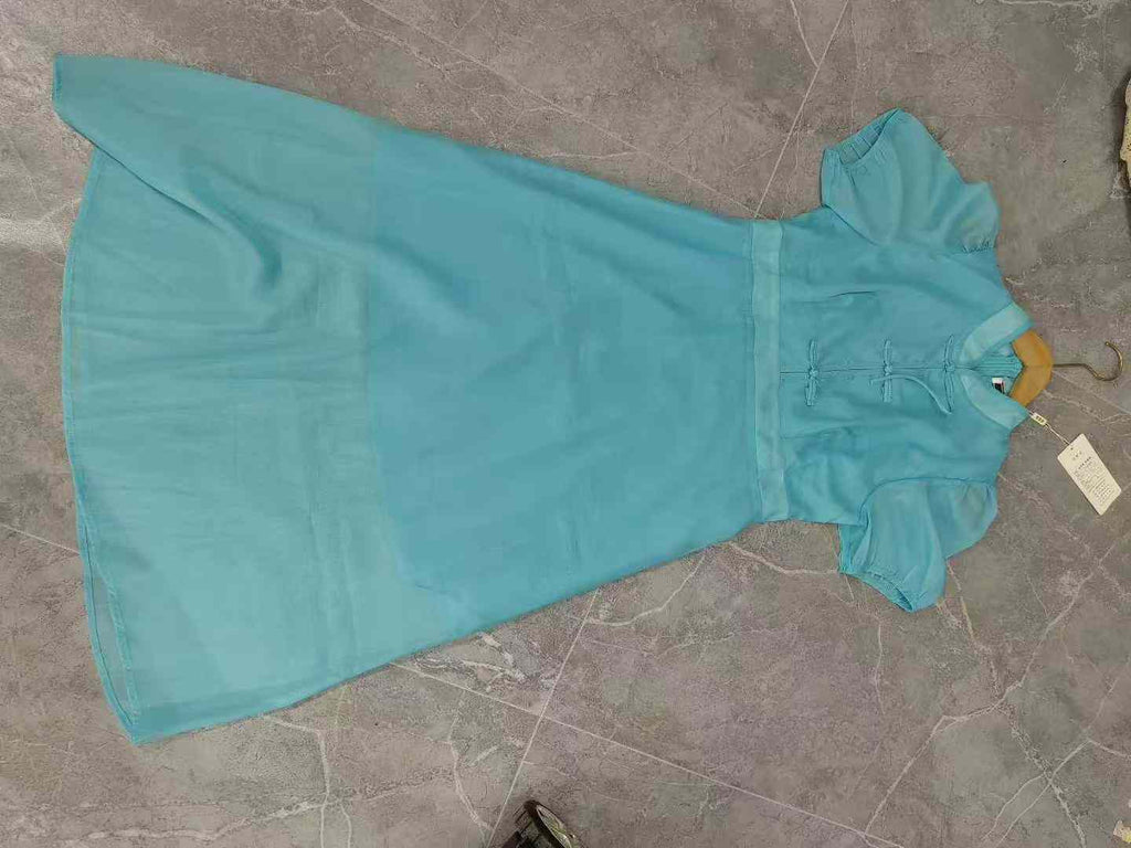Women Chinese-style dress blue