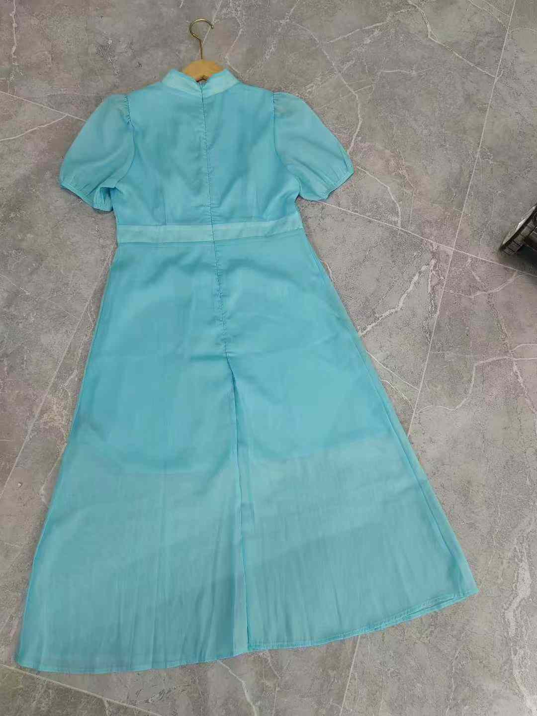 Women Chinese-style dress blue