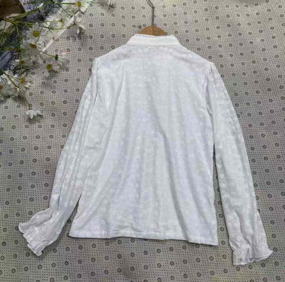 Women lace shirt white