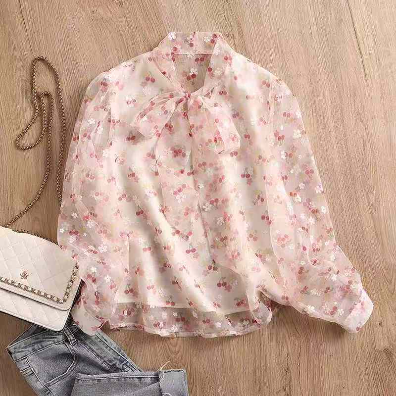 Women chiffon floral shirt