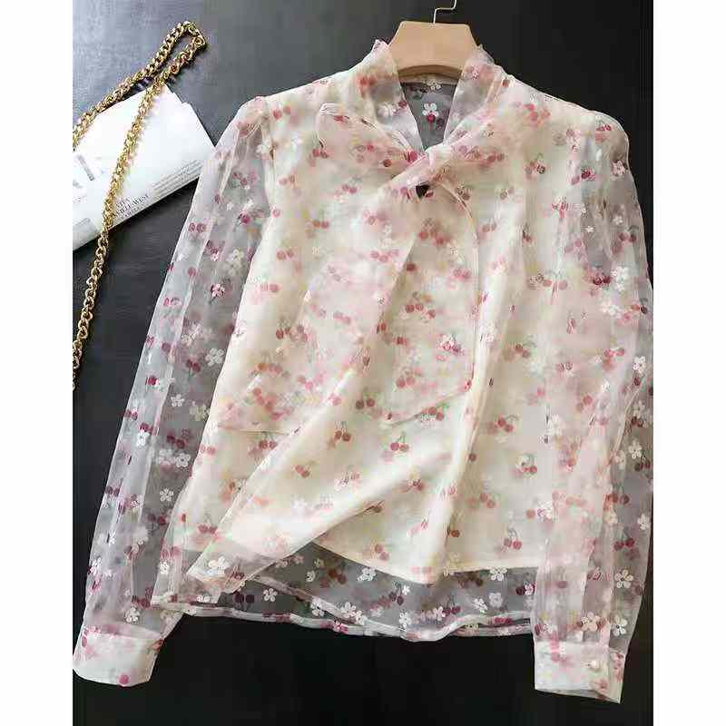 Women chiffon floral shirt