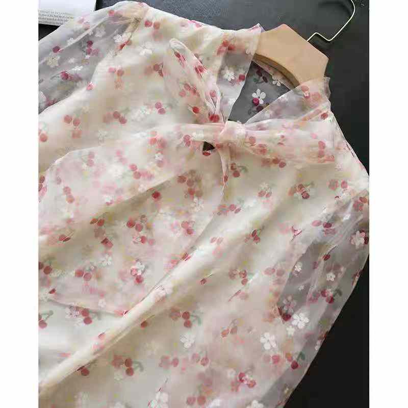 Women chiffon floral shirt
