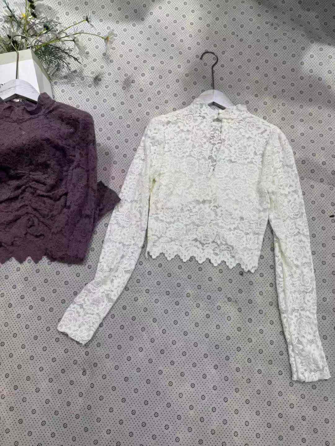 Women lace base layer shirt