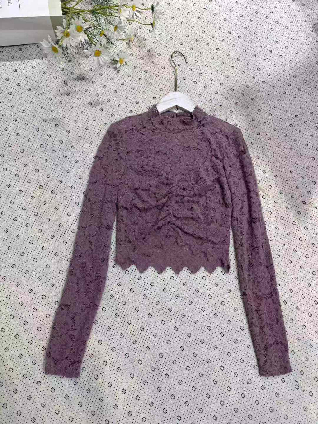 Women lace base layer shirt