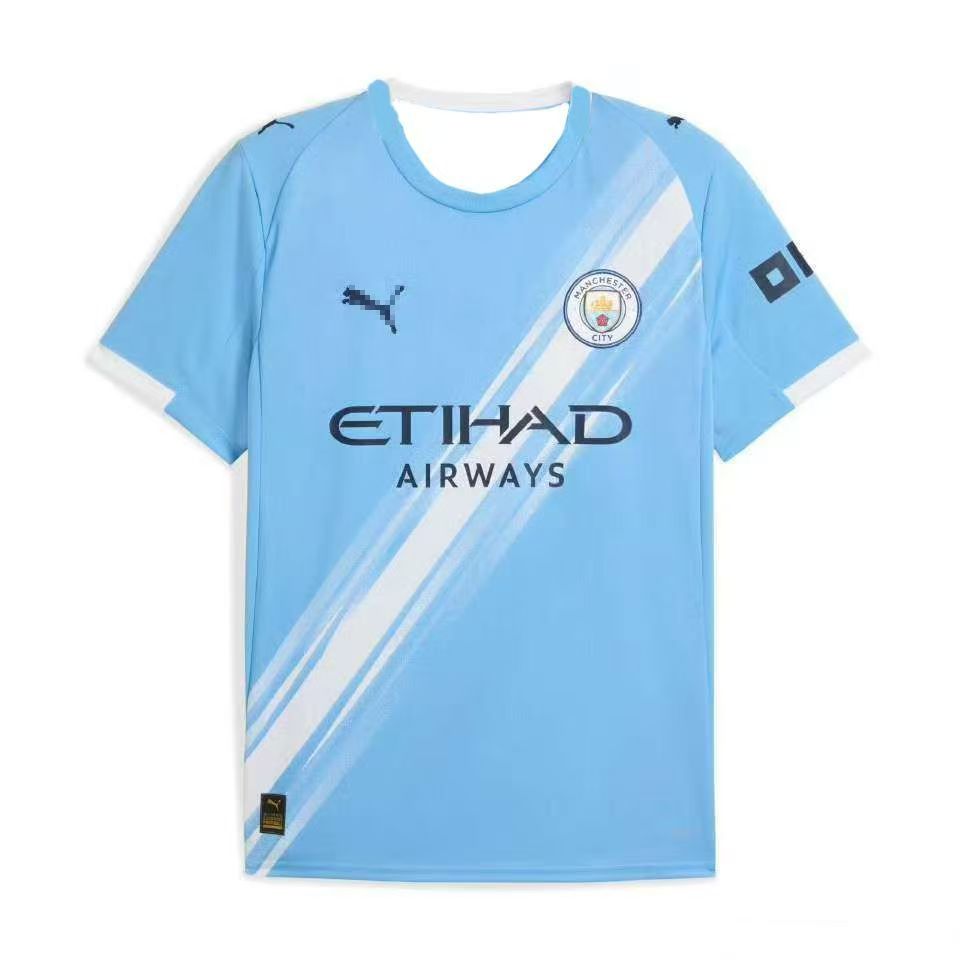Blue Manchester football jersey