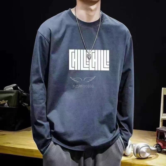 Men's pure cotton long sleeved shirt